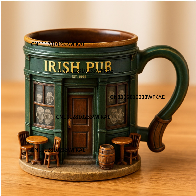 Home Bar And Coffee - 3D Irish Pub Pattern Stainless Steel