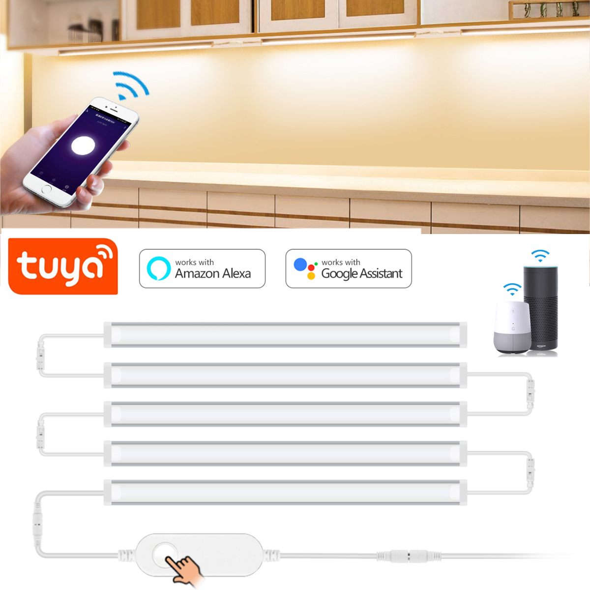 Home Bargains - 1-5 Pcs Kitchen Tuya Smart LED