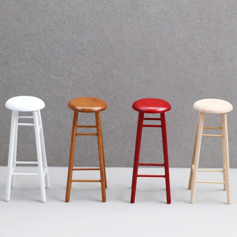 Home Bar Stools - 1:12 Dollhouse Miniature High Stool Bar