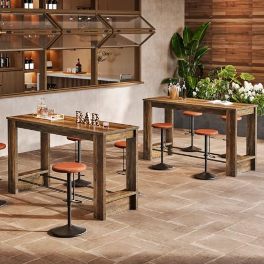 63'' Bar Table Set of 2, Count - Home Bar And Counter review and price