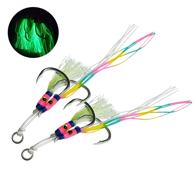 2Pairs/bag Glow Jig Lure Hooks - Jigger Double Sided review and price