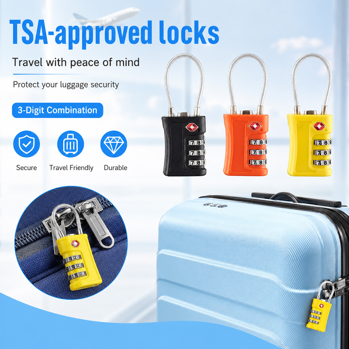 TSA Approved Luggage Lock 3 Di - Home Bargains review and price