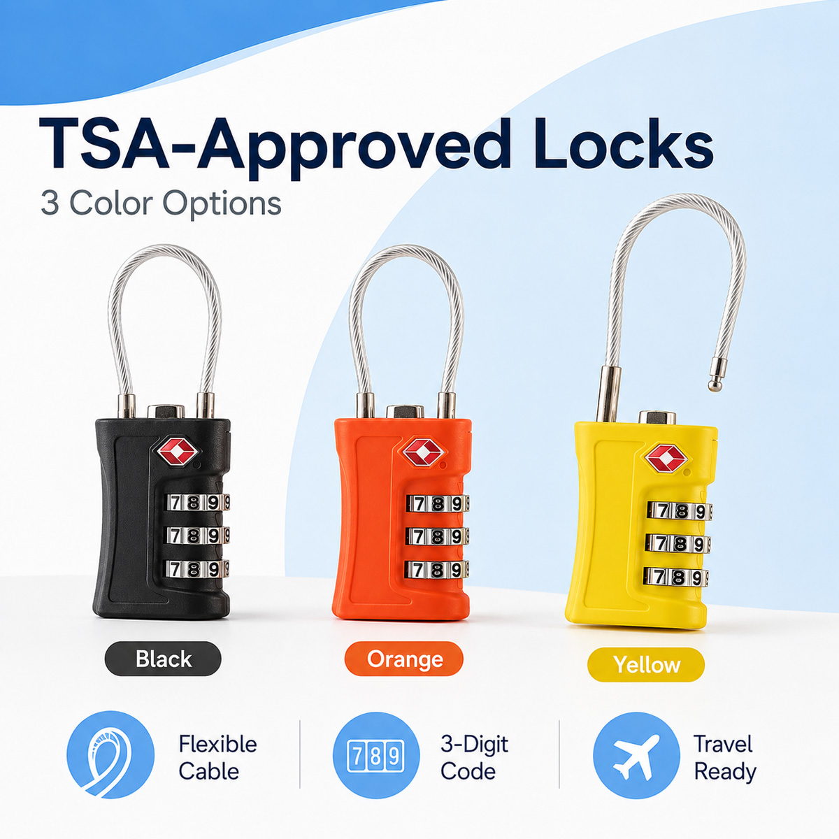 TSA Approved Luggage Lock 3 Di - Home Bargains review and price