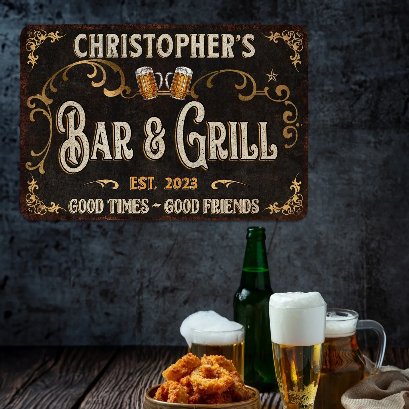 1PC Personalized Bar & Grill M - Home Bar Signs review and price