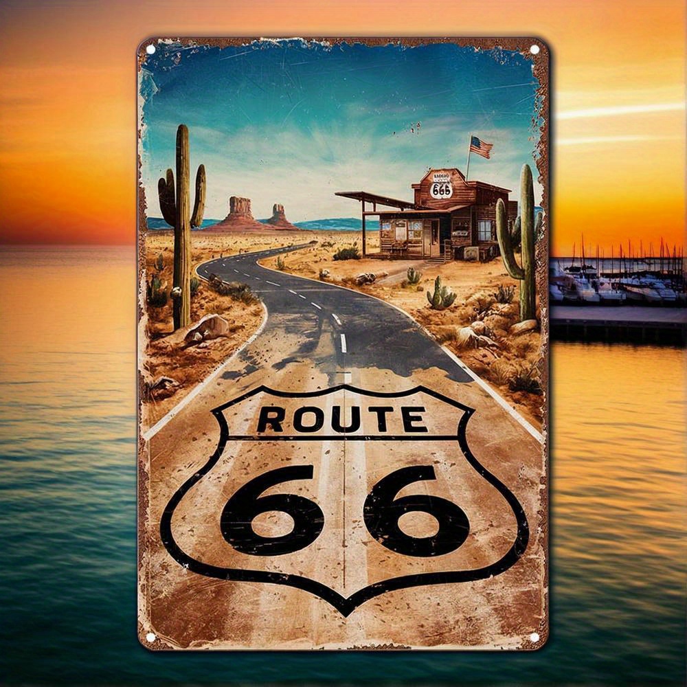 Vintage Route 66 Metal Sign -  - Home Bar And Kitchen review and price