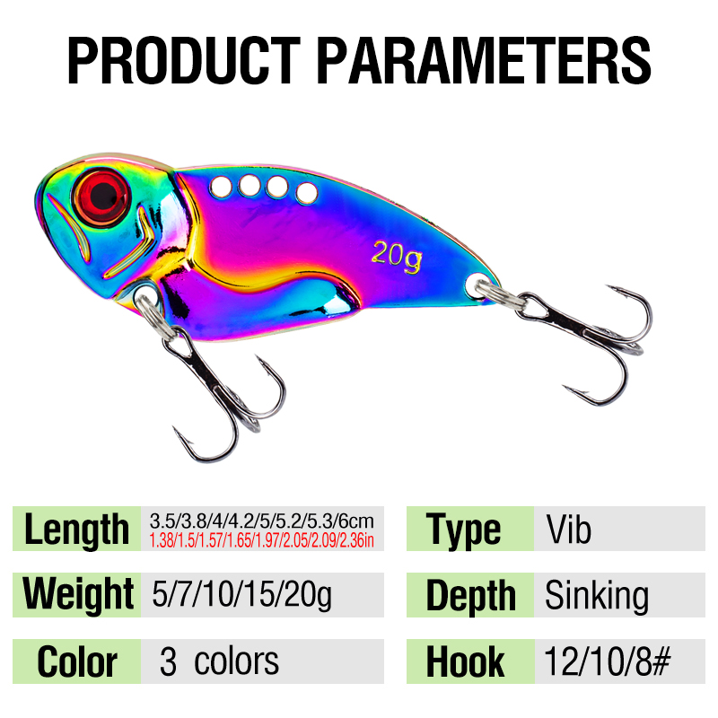 3PCS Metal Colorful VIB Lure 5 - Jigger Double Sided review and price