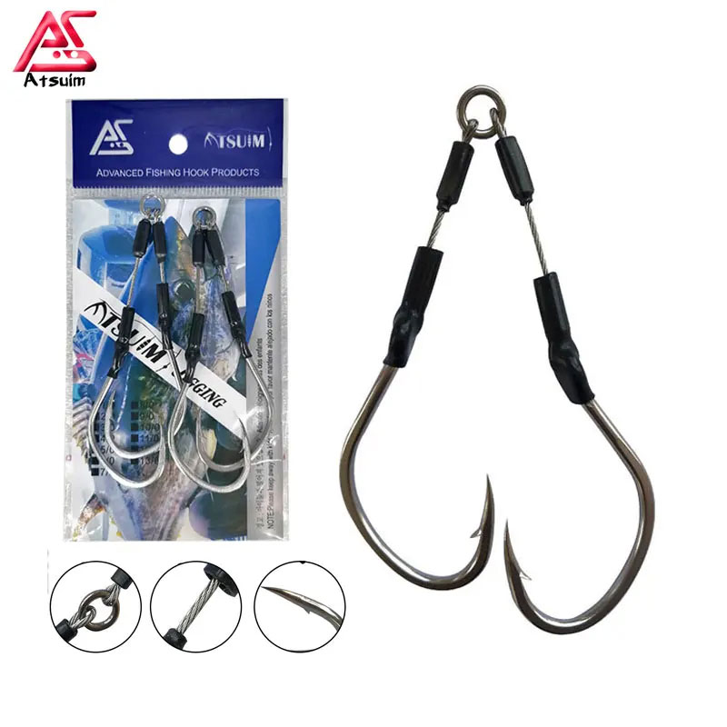 AS 10Pairs Barbed Double Hooks - Jigger Double Sided review and price