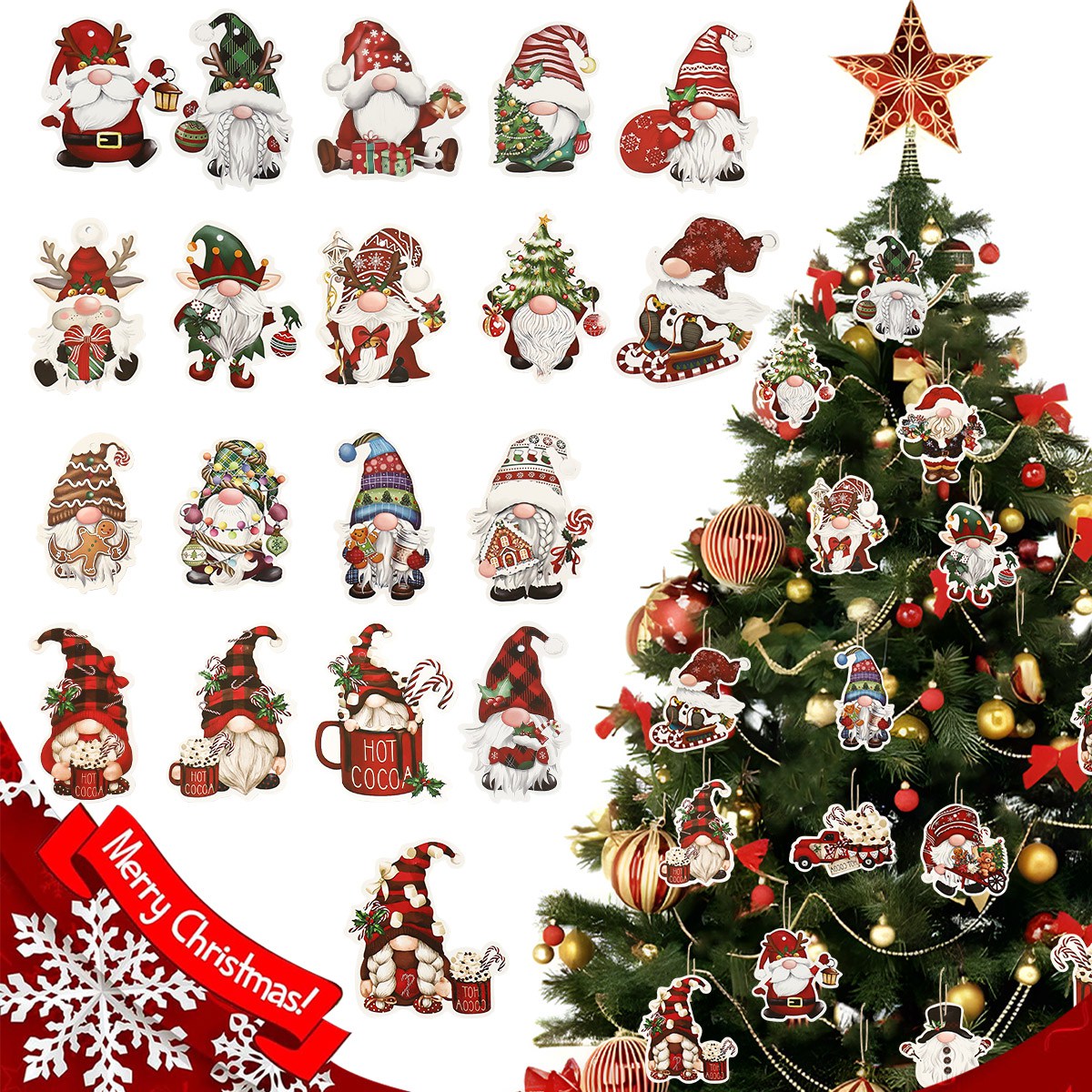12pcs Christmas Santa Gnomes P - Home Bargains review and price