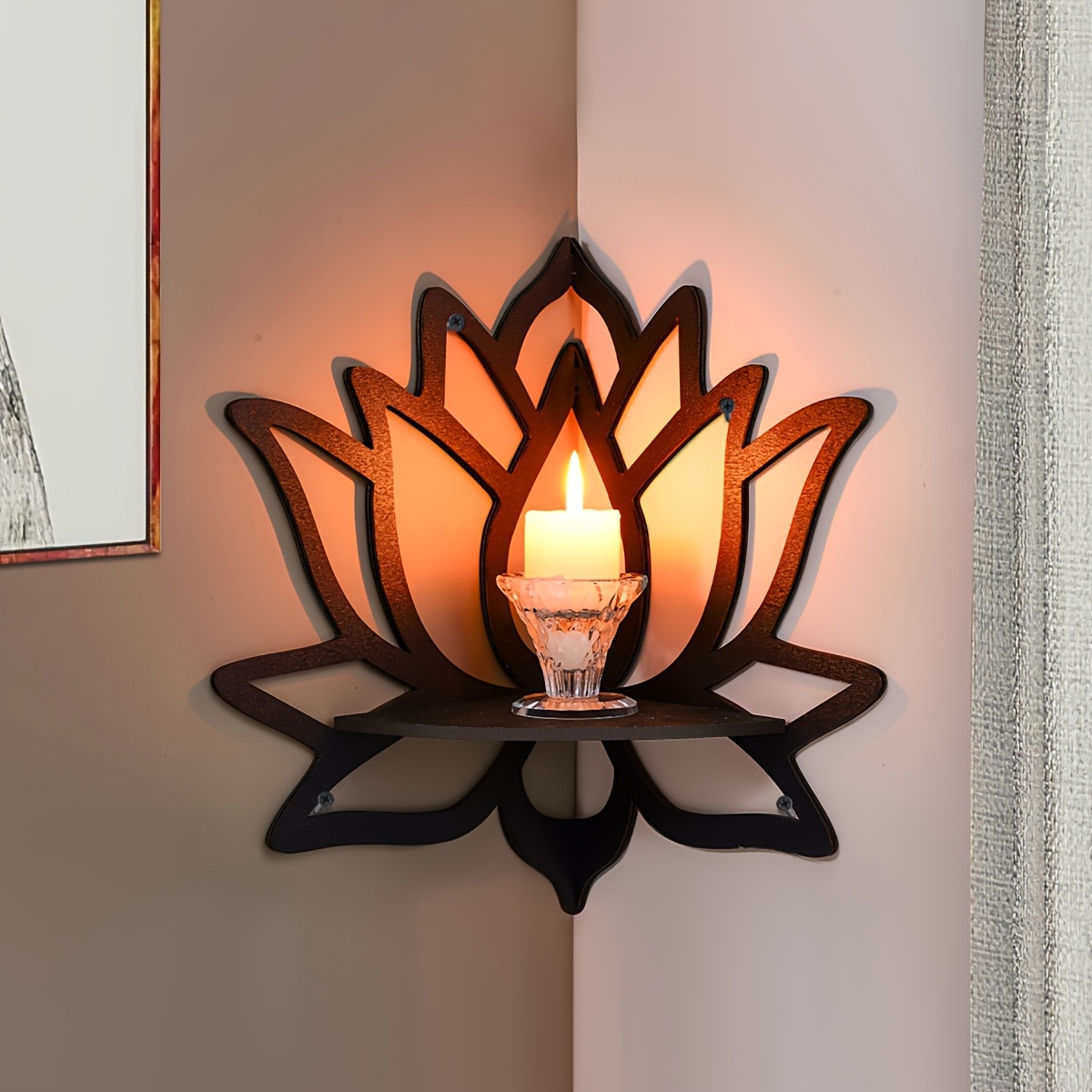 Lotus Corner Floating Shelf, H - Home Bar Shelf review and price